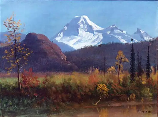 Mount Baker från Fraser-floden - Albert Bierstadt