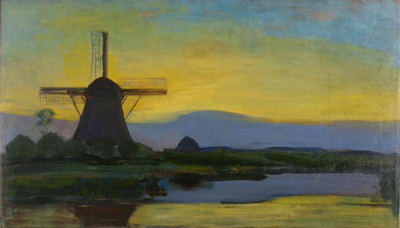 Natt över Oostzijdse kvarn - Piet Mondrian