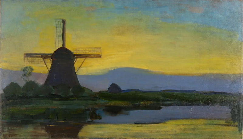Natt över Oostzijdse kvarn - Piet Mondrian