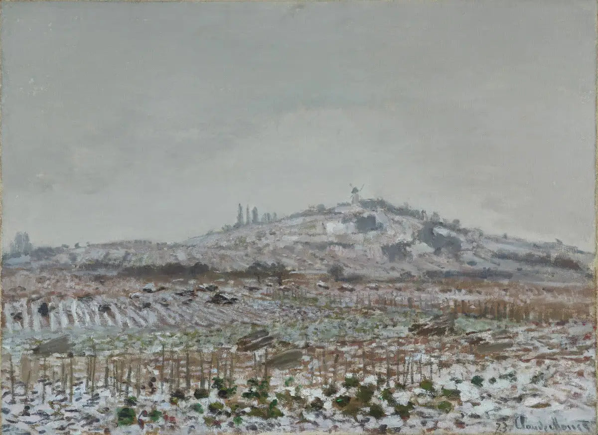 Reproduction du tableau « Le Moulin d'Orgemont, neige - Claude Monet » par Alpha Reproduction en peinture à l’huile