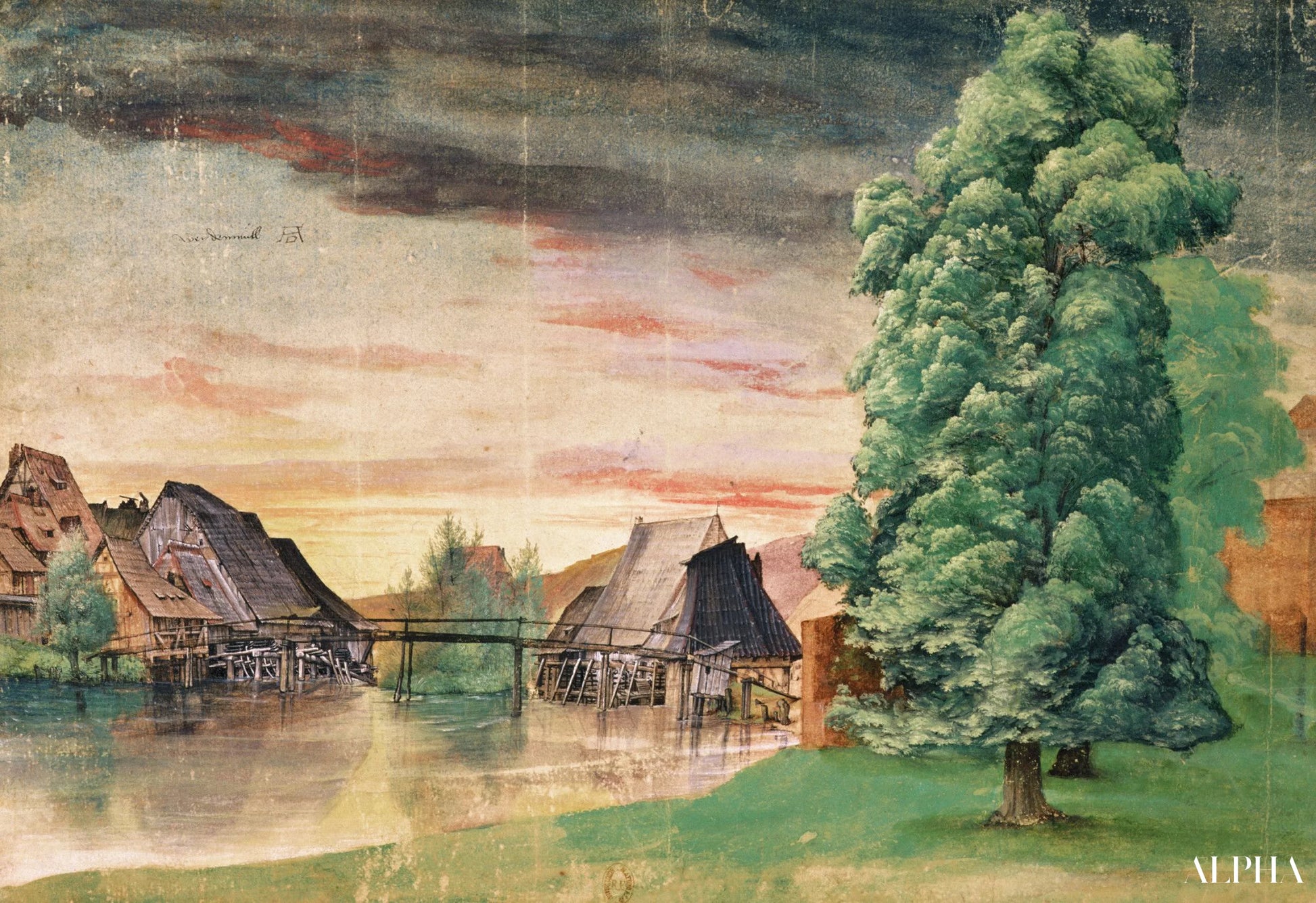 Le moulin de pâturage - Albrecht Dürer - Reproductions de tableaux et peintures haut de gamme