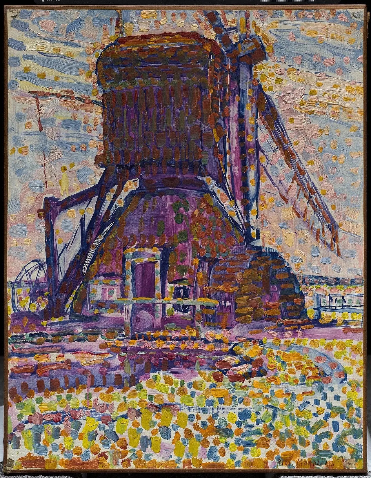 Le Moulin de Winkel version pointilliste - Piet Mondrian - Alpha Reproduction