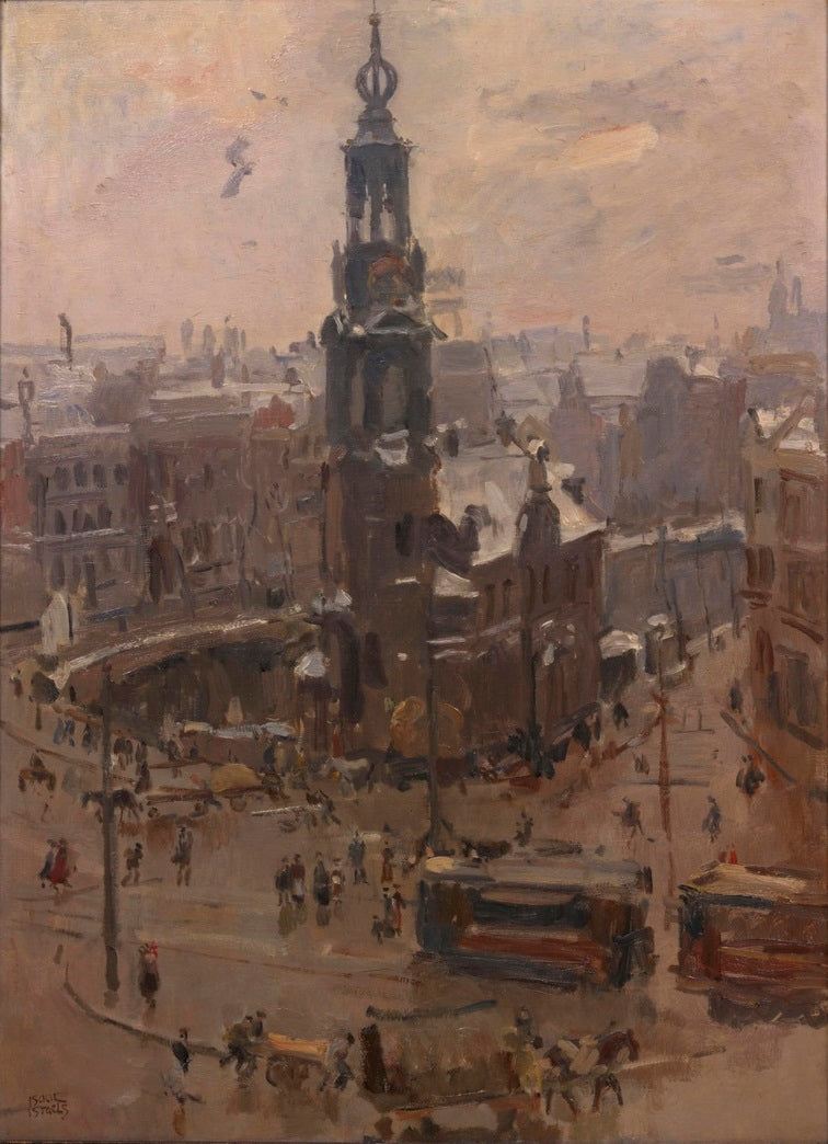 Munt i Amsterdam på vintern - Isaac Israëls