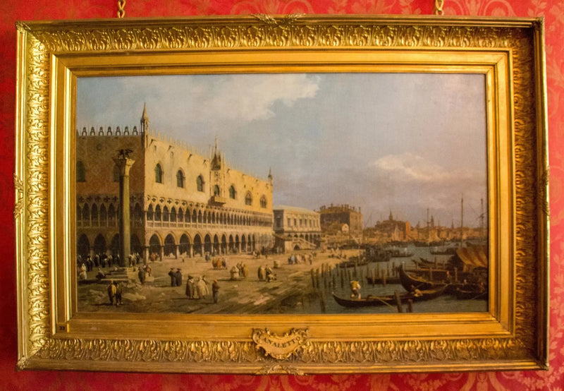 Dogen palats och Riva degli Schiavoni, Venedig - Canaletto