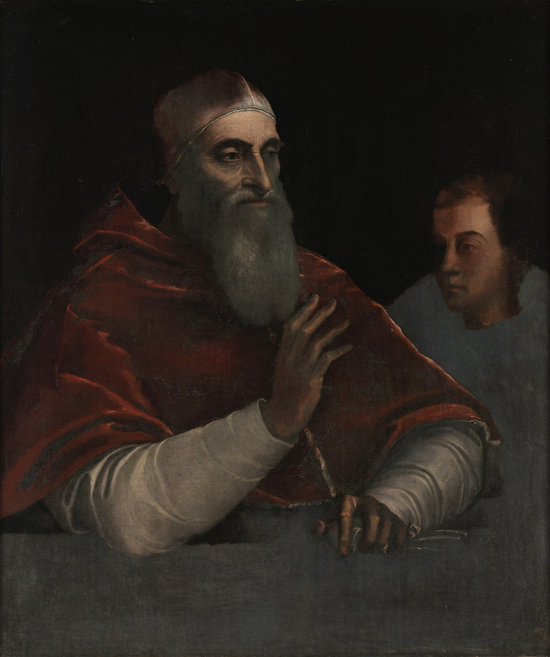Påven Paul III med ett barnbarn - Sebastiano del Piombo