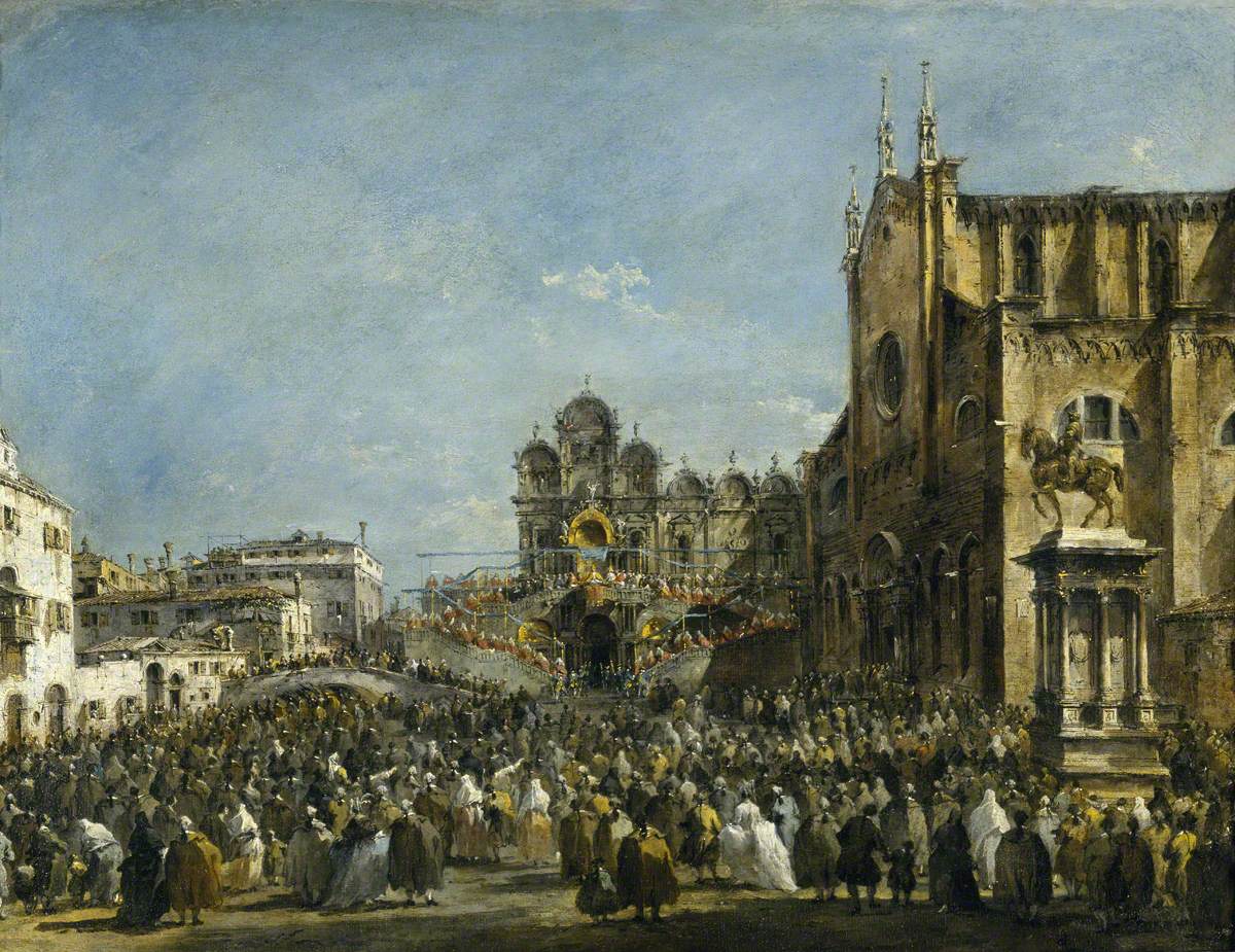 Le pape Pie VI bénissant le peuple de Venise en 1782 - Francesco Guardi - Alpha Reproduction