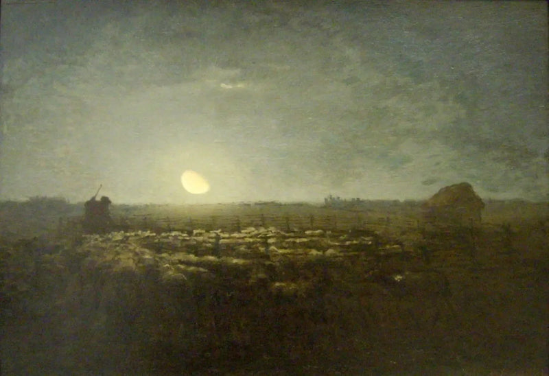 Fårparken, månljus - Jean-François Millet