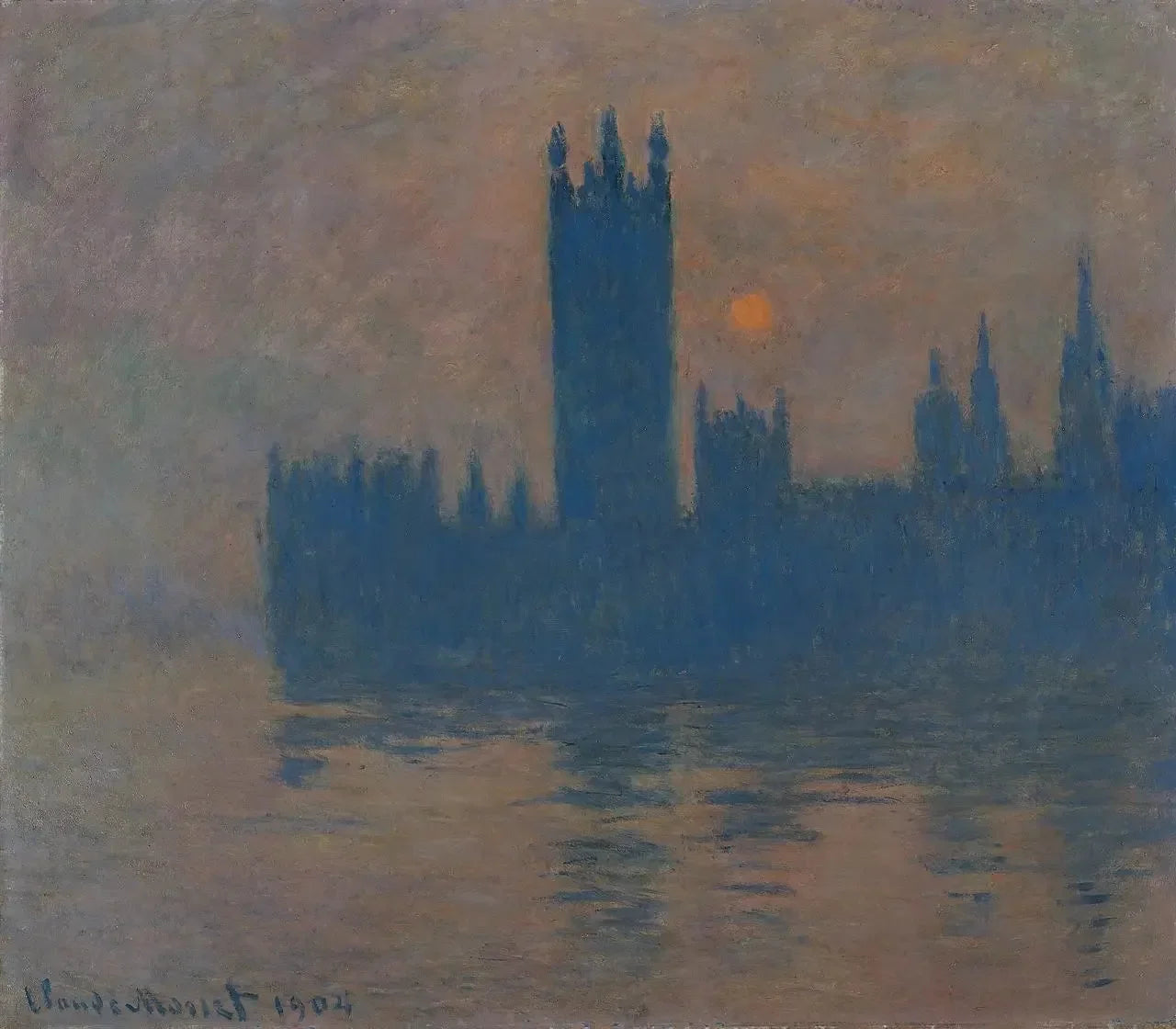 Le Parlement, coucher de soleil - Claude Monet image 1 reproduction réalisée par Alpha Reproduction