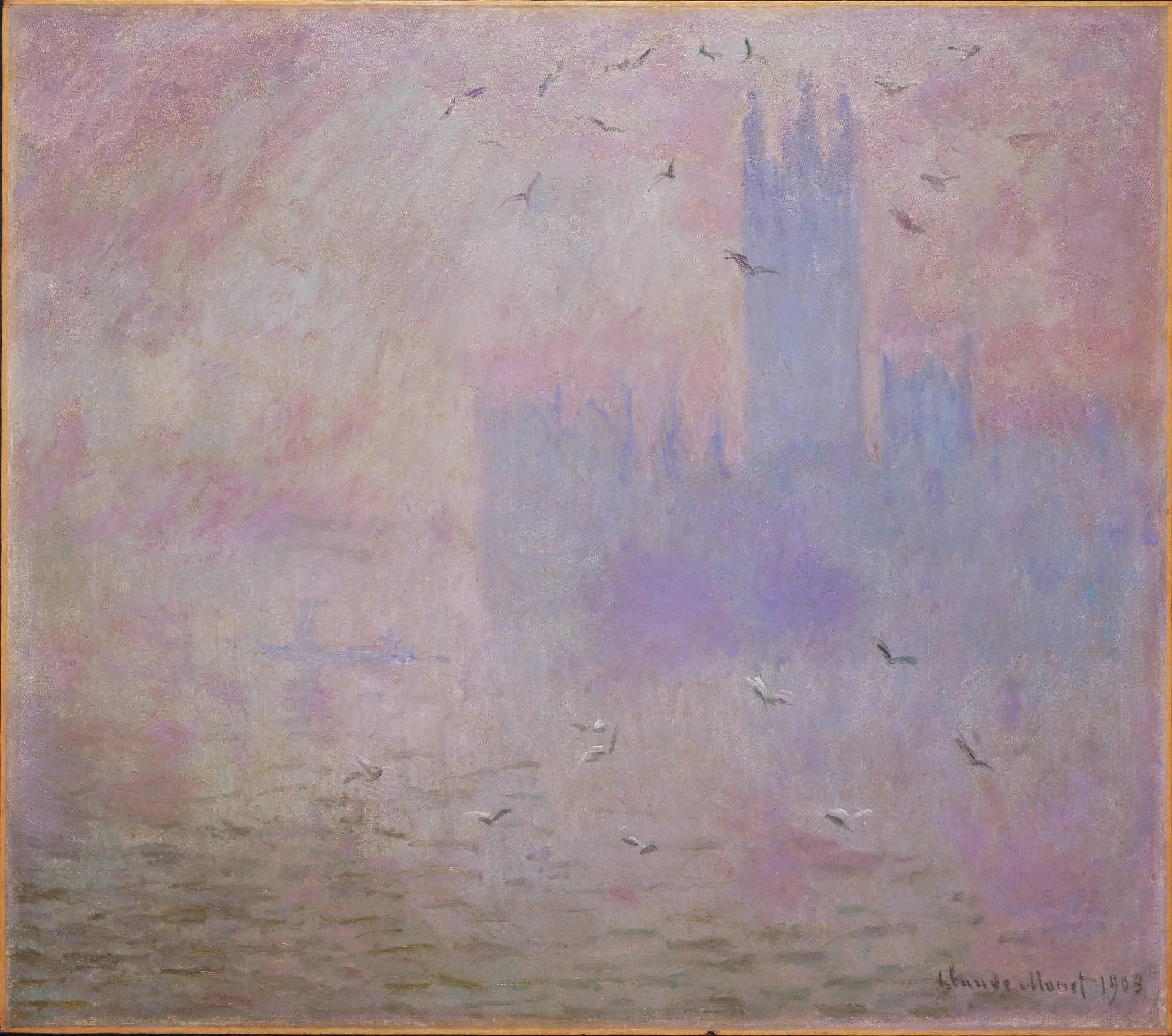 Reproduction du tableau « Le Parlement, les mouettes - Claude Monet » par Alpha Reproduction en peinture à l’huile