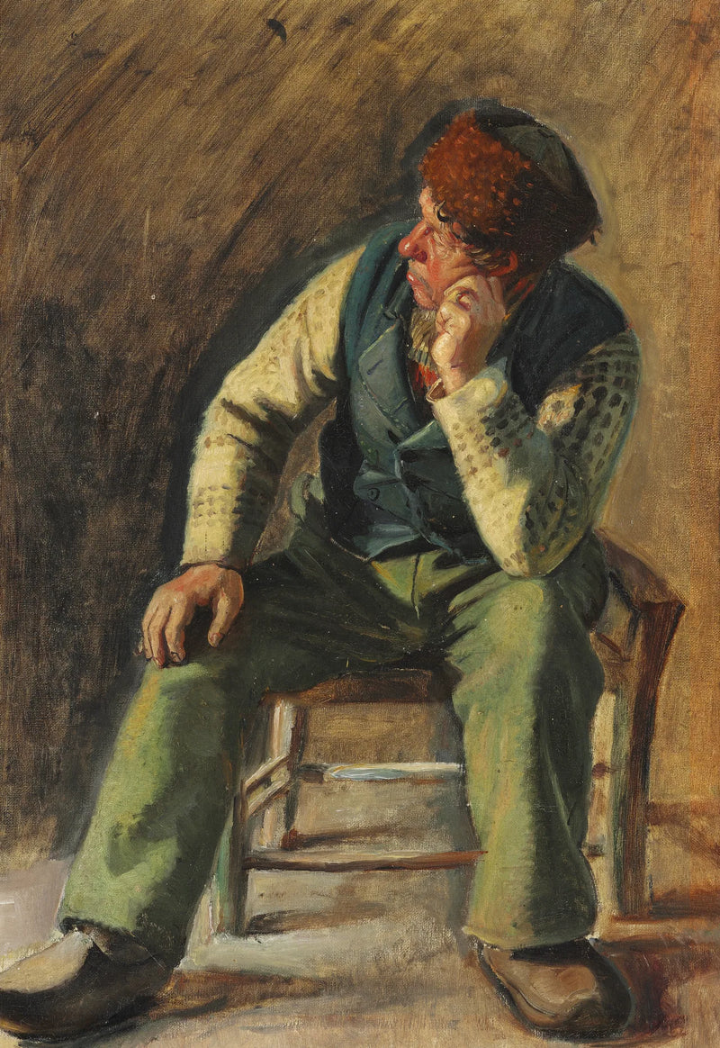 Fiskaren och räddningsarbetaren Lars Gaihede sittande på en stol. - Michael Peter Ancher