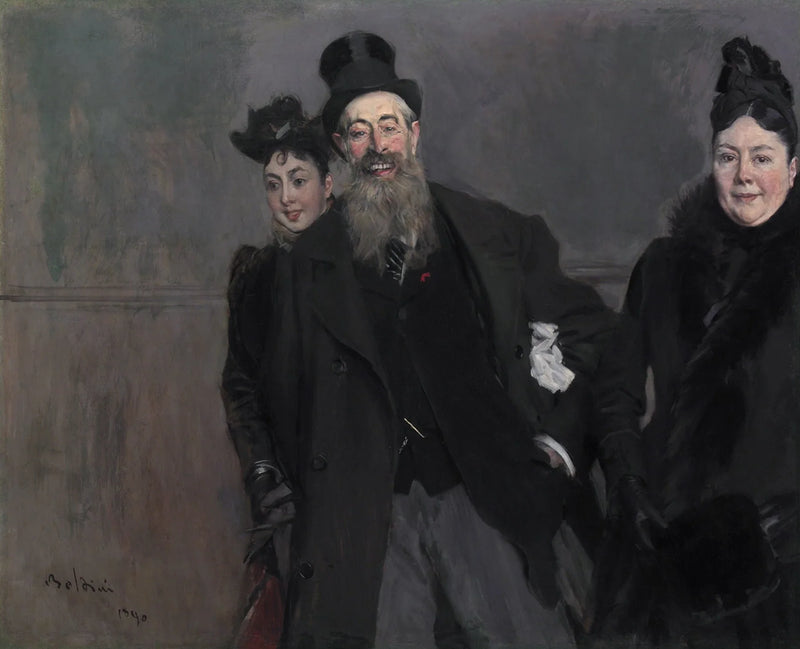 Målare John Lewis Brown med sin fru och dotter - Giovanni Boldini