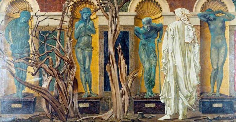 Pilgrimen utanför lustgården (scen ur 'Roman de la rose') - Edward Burne-Jones