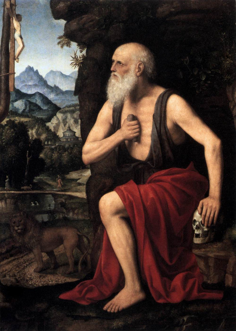 Den helige Jerome som bönfaller - Bernardino Luini