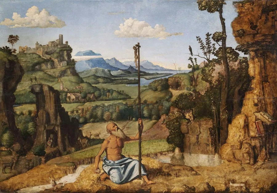 Den botande Sankt Jerome i öknen - Cima da Conegliano