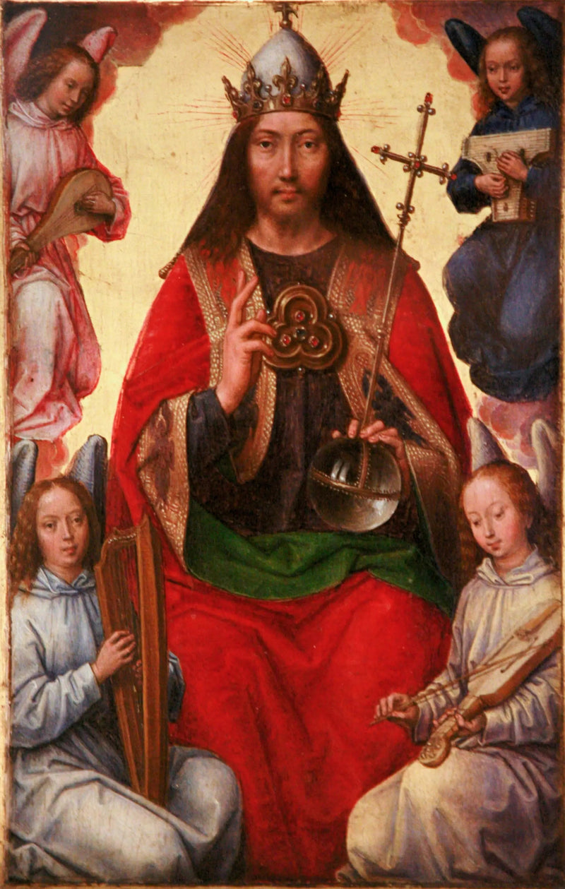 Den evige fadern omgiven av änglar - Hans Memling