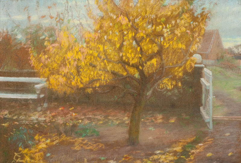 Fruktträdet i den främre trädgården hos Ancher, på hösten. - Anna Ancher