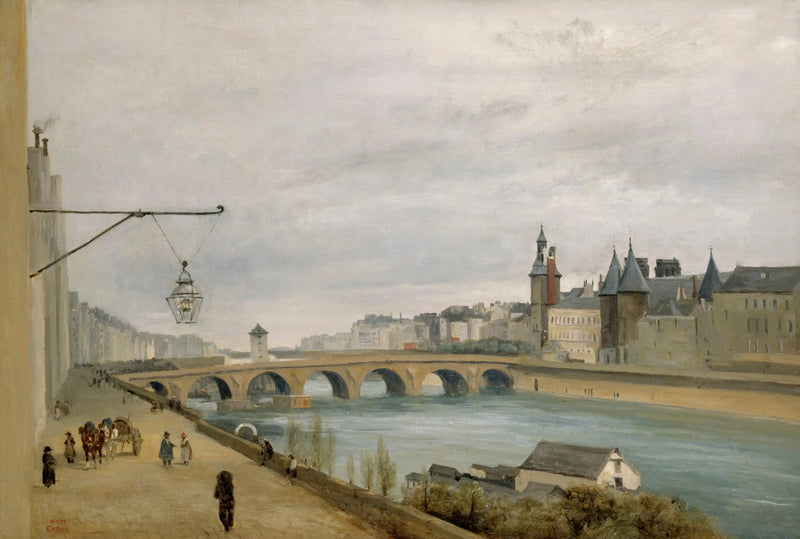 Pont au Change, sett från Gesvres kaj (1830) - Jean-Baptiste Camille Corot