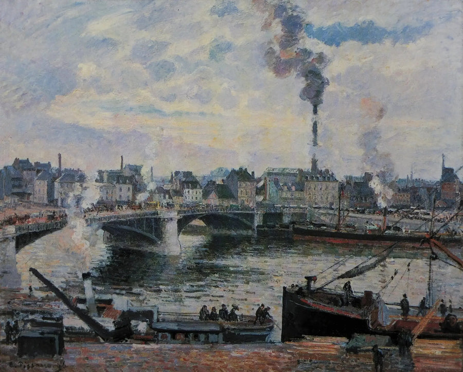 Boieldieu-bron och Saint-Sever-förorten i Rouen - Camille Pissarro