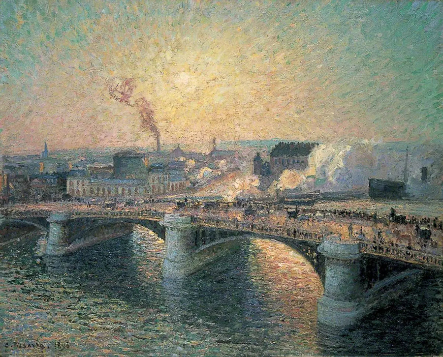Boieldieu-bron, Rouen, Solnedgång - Camille Pissarro