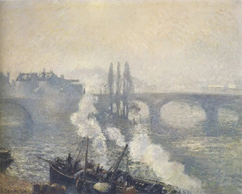 Corneillebron i Rouen, morgondimma - Camille Pissarro