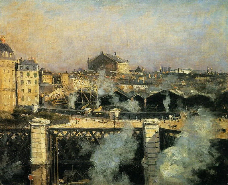 Broen over Europa och Saint-Lazare stationen under renovering - Norbert Gœneutte
