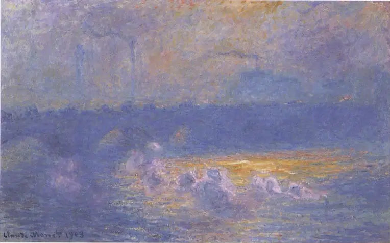 Waterlooplatsen, solens effekt med rök - Claude Monet