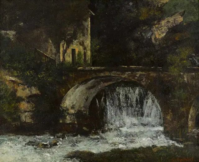 Bro till kvarnen (Loues källa) - Gustave Courbet