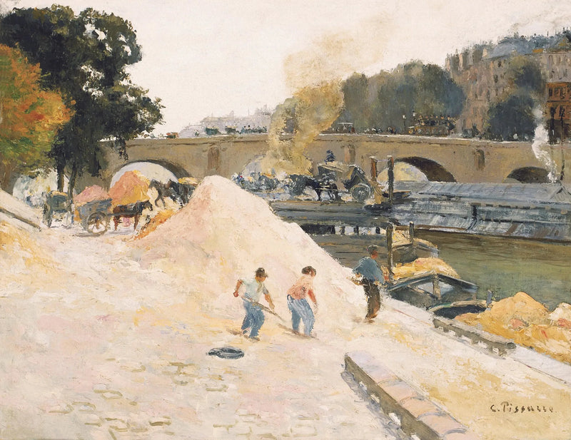 Pont-Marie sedd från Anjoukajen - Camille Pissarro