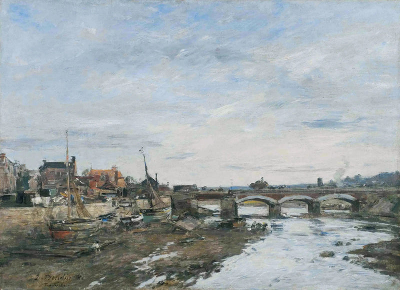 Bron över Touques i Trouville - Eugène Boudin