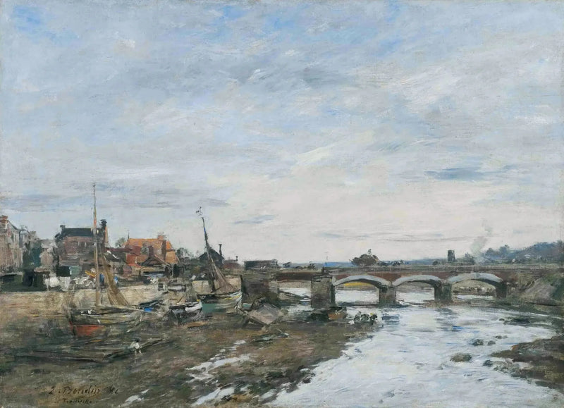 Bron över Touques i Trouville - Eugène Boudin