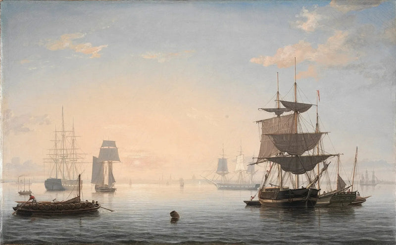 Bostons hamn, med staden i fjärran - Fitz Henry Lane