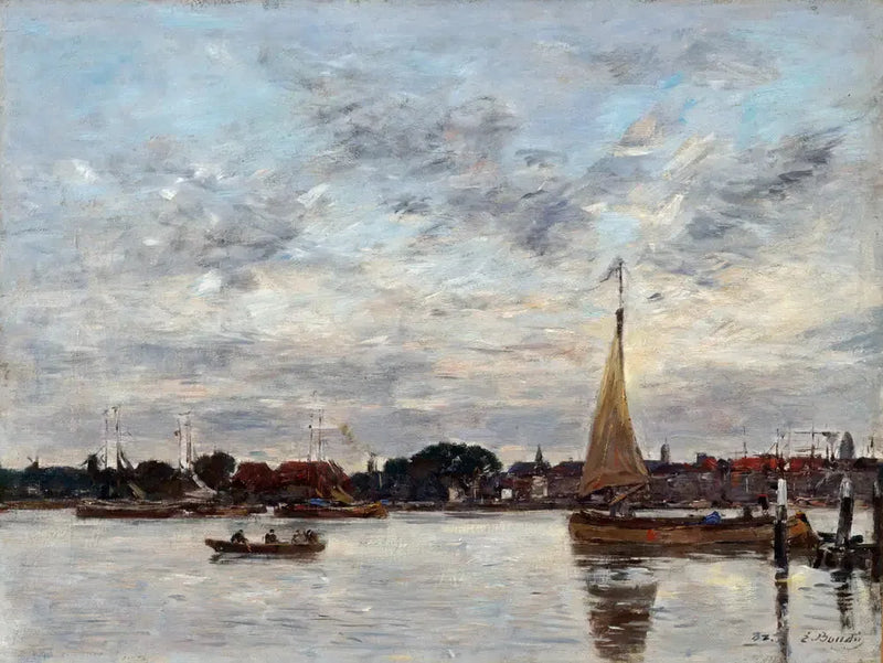 Hamnen i Dordrecht - Eugène Boudin
