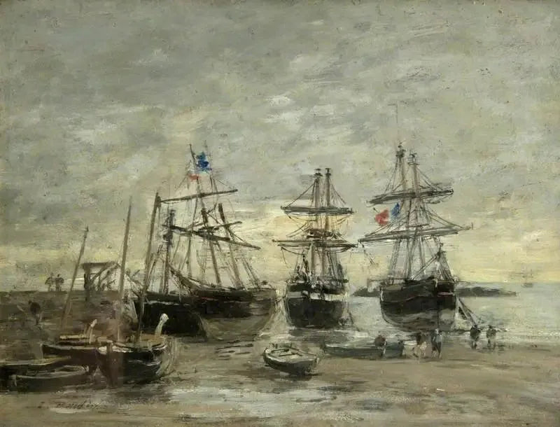 Hamnen i Portrieux vid lågvatten - Eugène Boudin