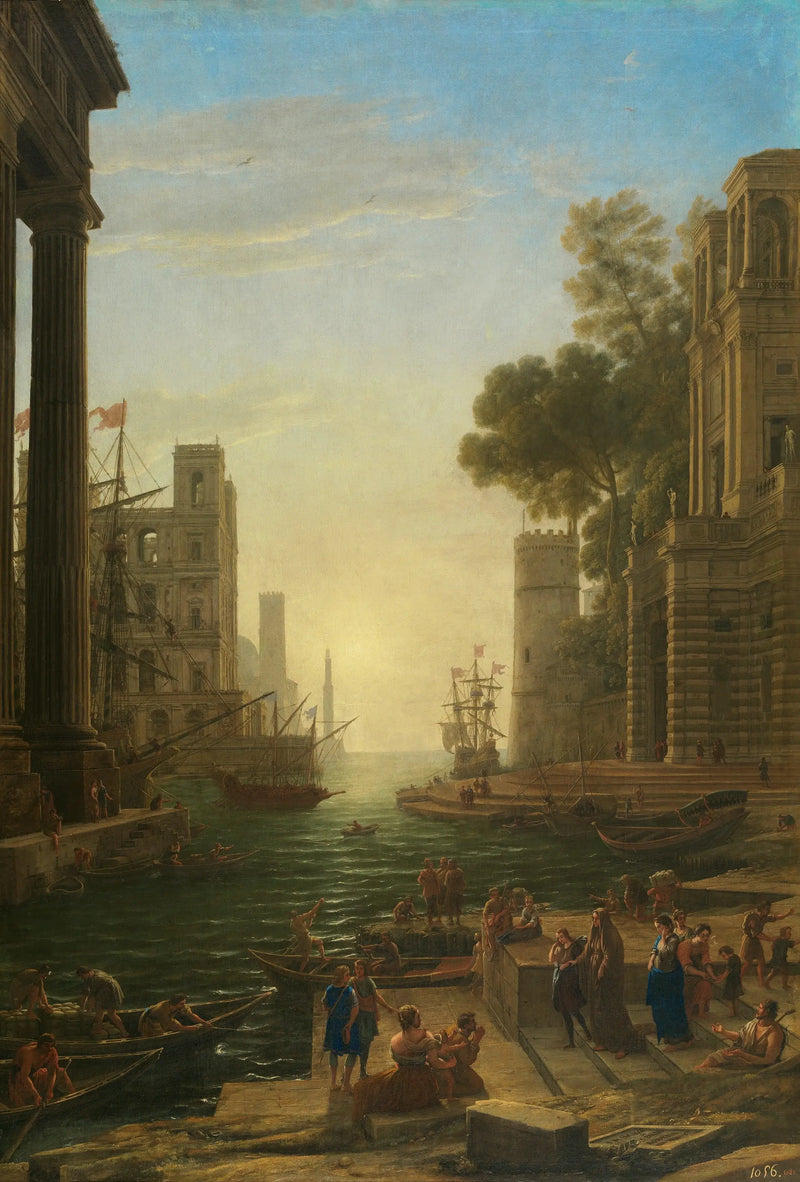 Ostia hamn med Sainte Paule:s ombordstigning - Claude Lorrain
