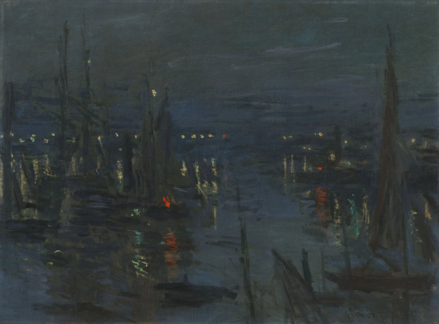 Hamnen i Le Havre, nattens effekt - Claude Monet