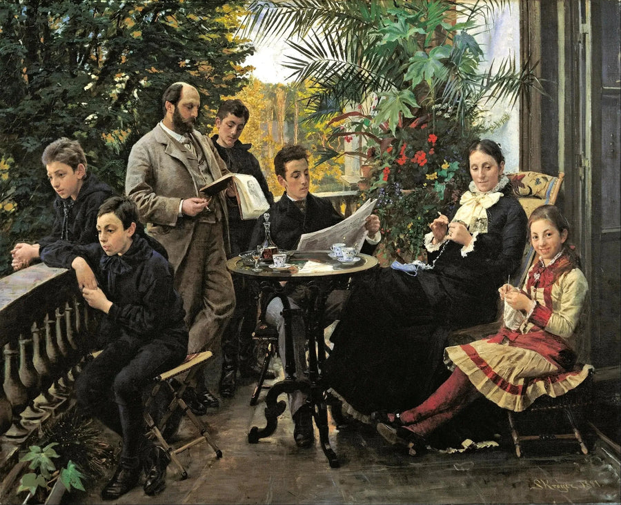 Familjeporträtt av Hirschsprung-familjen - Peder Severin Krøyer