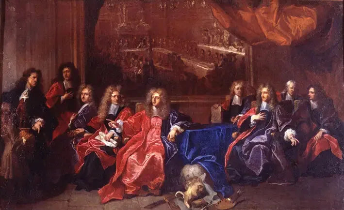Borgmästaren och rådsherrarna i Paris som förbereder en fest till ära för Louis XIV:s middag på rådhuset efter hans tillfrisknande 1689 - Hyacinthe Rigaud
