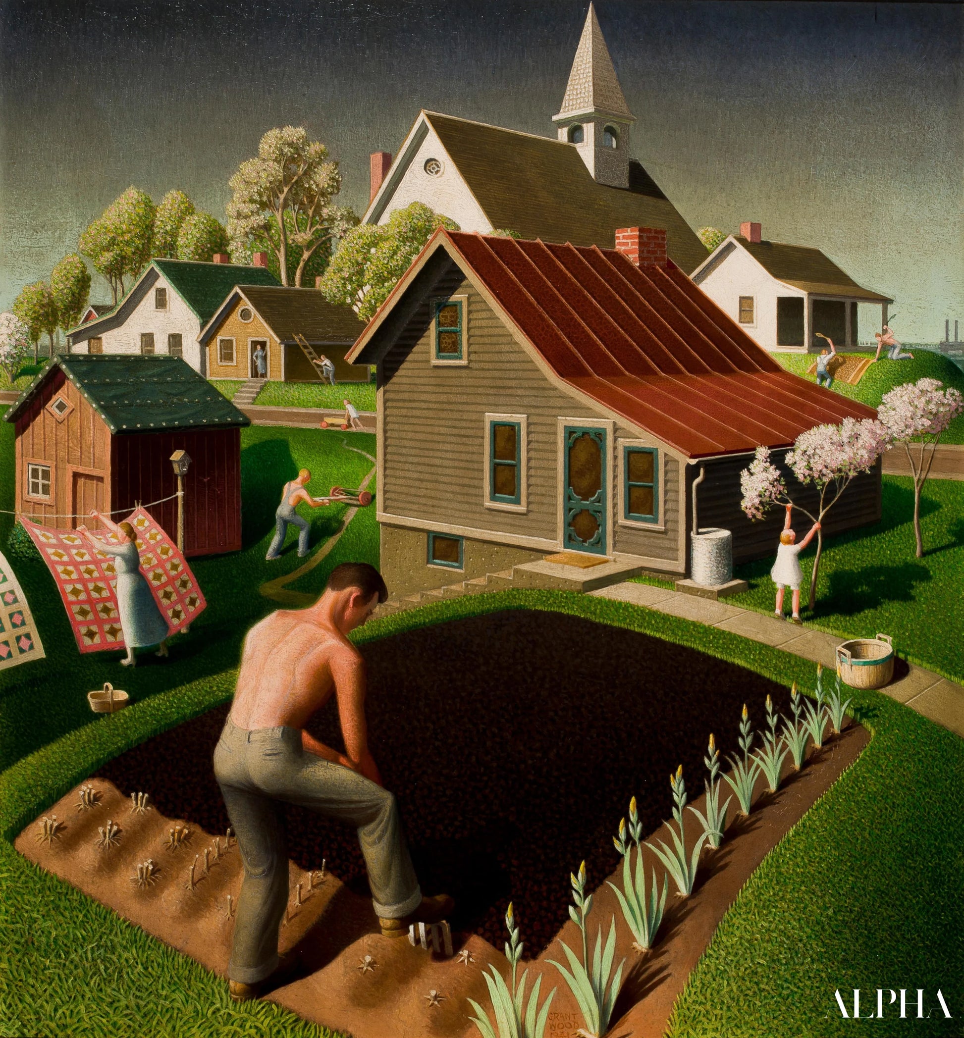 Spring in the City - Grant Wood - High-end reproductions of paintings and artworks