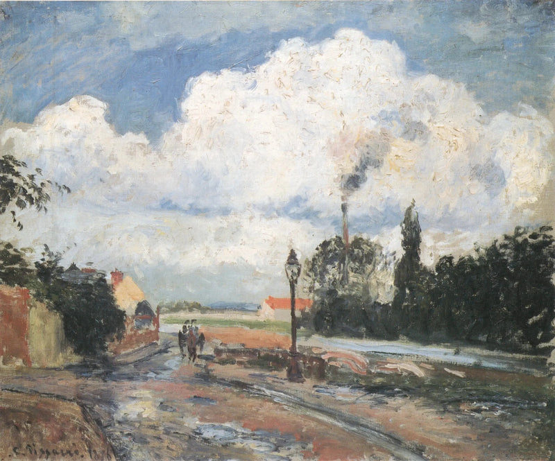 Pothuisbryggan i Pontoise efter regnet - Camille Pissarro