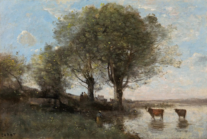 Korna som kallas tillbaka - Jean-Baptiste Camille Corot