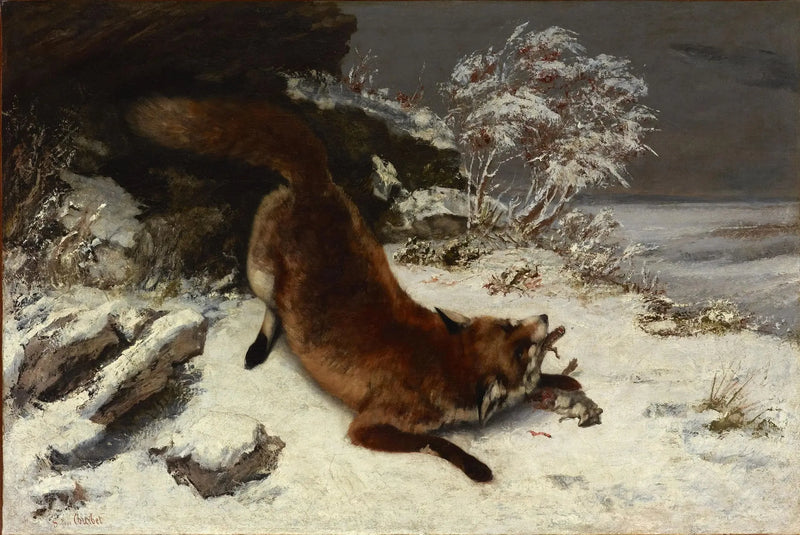 Räv i snön - Gustave Courbet
