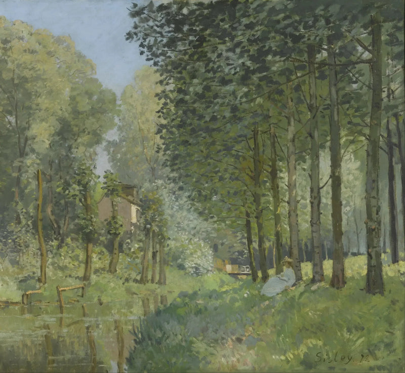 Vila vid en bäck. Skogskant - Alfred Sisley
