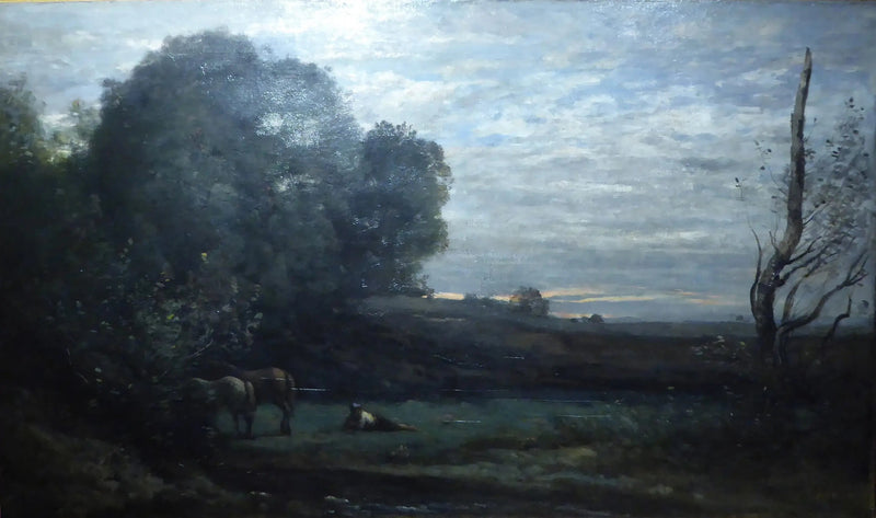Hästens vila - Jean-Baptiste Camille Corot