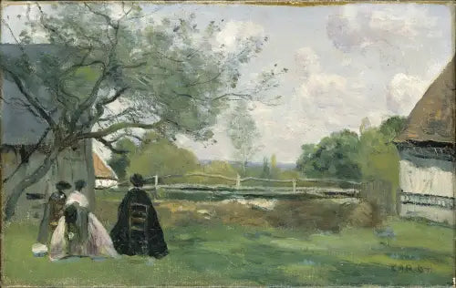 Vilan framför gården - Jean-Baptiste Camille Corot