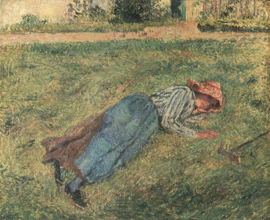 Vila, liggande bonde i gräset, Pontoise - Camille Pissarro