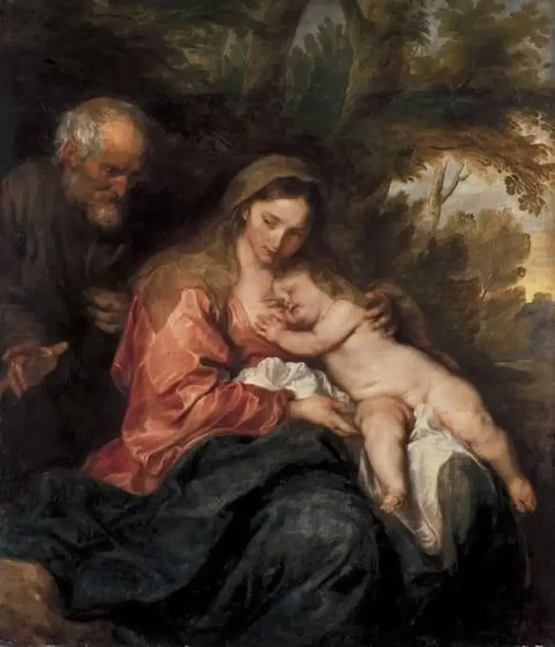Vilospelen under flykten till Egypten - Antoine van Dyck