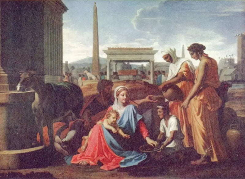 Vilopaus under flykten till Egypten. - Nicolas Poussin