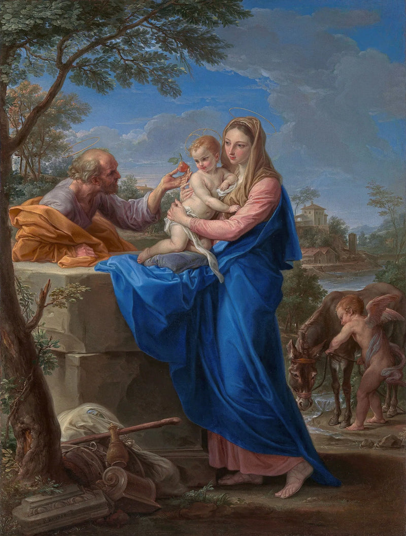 Vilopaus under flykten till Egypten - Pompeo Batoni