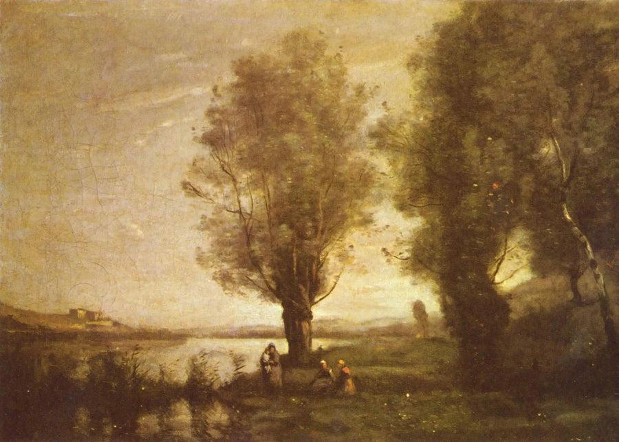 Vila under pilträden - Jean-Baptiste Camille Corot
