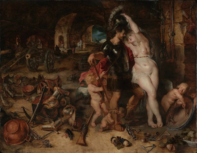 Krigets återkomst: Mars avväpnad av Venus - Peter Paul Rubens